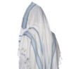 100% Wool Non-Slip Tallit Prayer Shawl with Light Blue Stripes