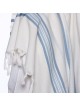 100% Wool Non-Slip Tallit Prayer Shawl with Light Blue Stripes