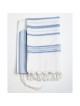 100% Wool Non-Slip Tallit Prayer Shawl with Light Blue Stripes