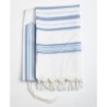 100% Wool Non-Slip Tallit Prayer Shawl with Light Blue Stripes