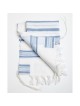 100% Wool Non-Slip Tallit Prayer Shawl with Light Blue Stripes