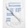100% Wool Non-Slip Tallit Prayer Shawl with Light Blue Stripes