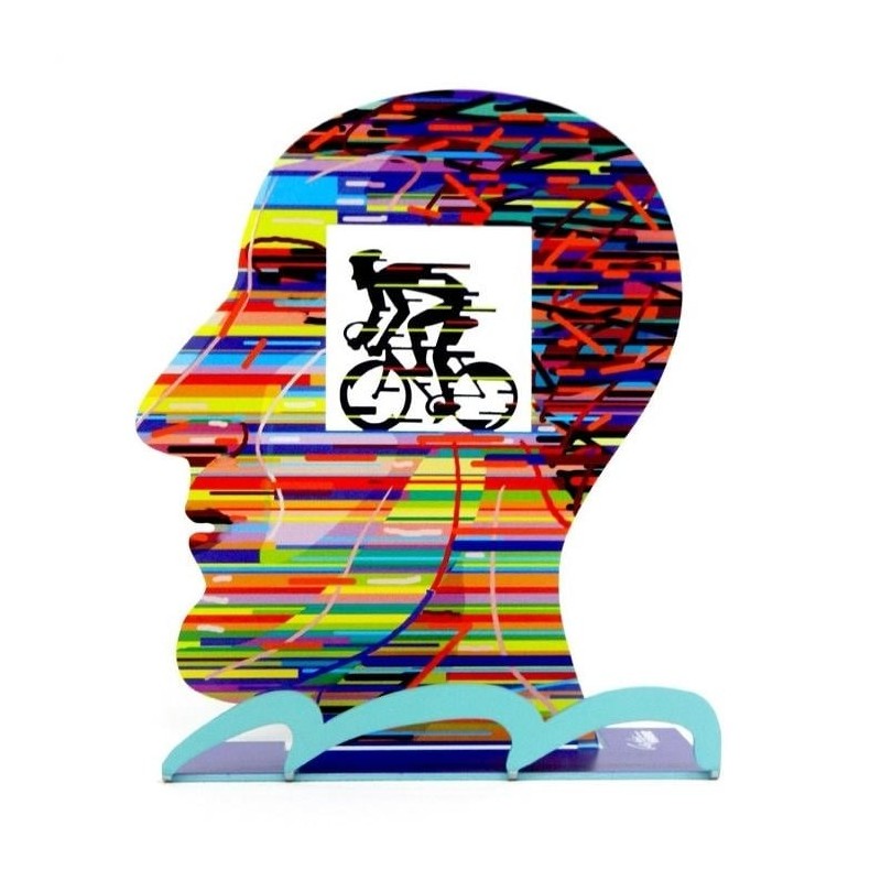 David Gerstein Signed Sculpture - Head With Cyclist