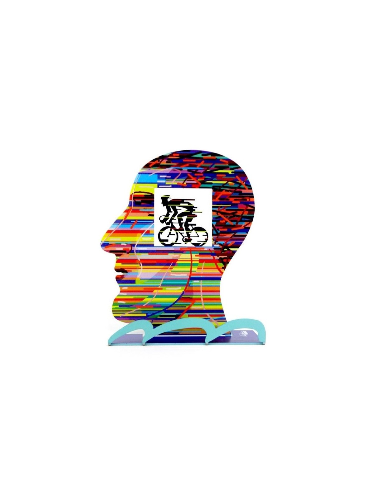 David Gerstein Signed Sculpture - Head With Cyclist