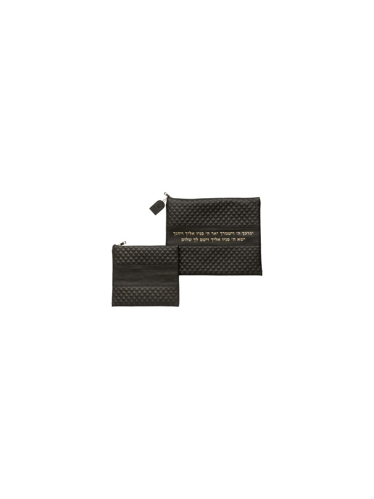 Faux Leather Tallit and Tefillin Bags Set with Priestly Blessing - Col
