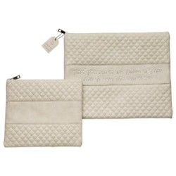 Faux Leather Tallit and Tefillin Bags Set with Priestly Blessing - Col