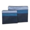 Faux Leather Blends of Blue Tallit & Tefillin Bag Set with Diamond Pat