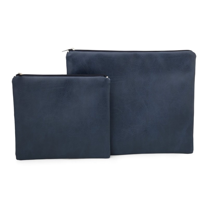 Faux Leather Blends of Blue Tallit & Tefillin Bag Set with Diamond Pat