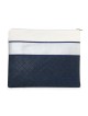 Faux Leather Blue and White Tallit & Tefillin Bag Set with Diamond Pat