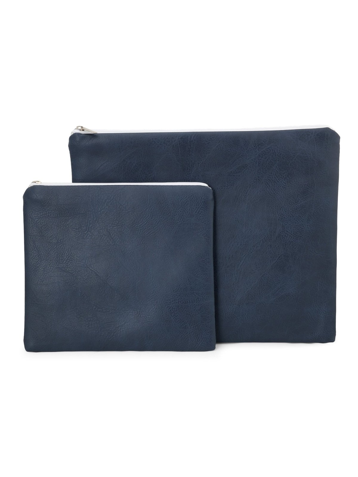 Faux Leather Blue and White Tallit & Tefillin Bag Set with Diamond Pat