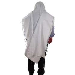 100% Cotton Non-Slip Tallit Prayer Shawl with White Stripes