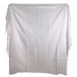 100% Cotton Non-Slip Tallit Prayer Shawl with White Stripes