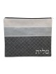Faux Leather Blends of Different Gray Tallit & Tefillin Bag Set with D