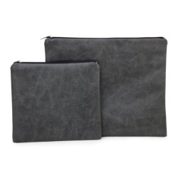 Faux Leather Blends of Different Gray Tallit & Tefillin Bag Set with D