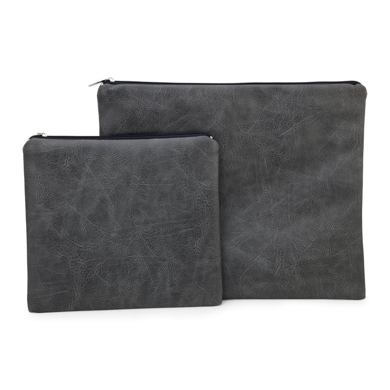 Faux Leather Blends of Different Gray Tallit & Tefillin Bag Set with D