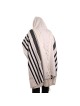 100% Cotton Non-Slip Tallit Prayer Shawl with Black Stripes