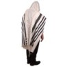 100% Cotton Non-Slip Tallit Prayer Shawl with Black Stripes