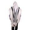 100% Cotton Non-Slip Tallit Prayer Shawl with Black Stripes