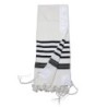 100% Cotton Non-Slip Tallit Prayer Shawl with Black Stripes