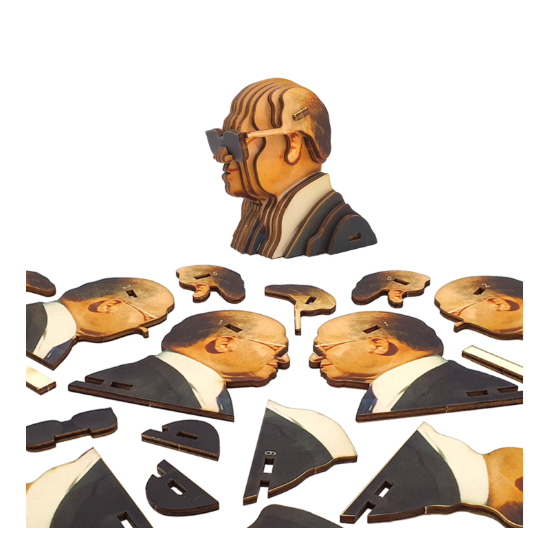 Educational Menachem Begin 3D Wooden Puzzle Kit