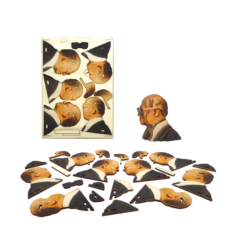 Educational Menachem Begin 3D Wooden Puzzle Kit