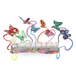 David Gerstein Signed Hanukkah Menorah Sculpture - Butterflies (Double