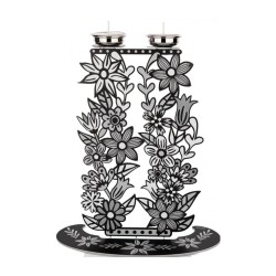 Dorit Judaica Shabbat Candlesticks Tall Flowers ... | Shabbat by Dorit