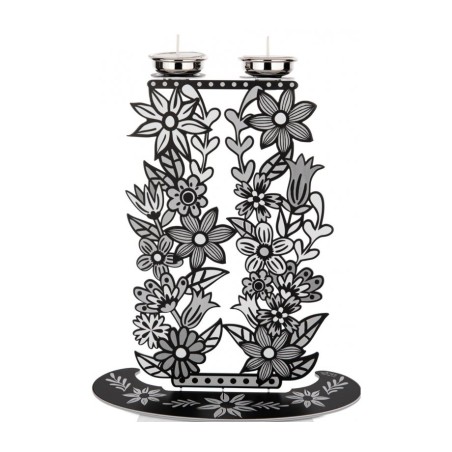 Dorit Judaica Shabbat Candlesticks Tall Flowers ... | Shabbat by Dorit