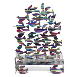 David Gerstein Signed Hanukkah Menorah Sculpture - Flight (Double Side