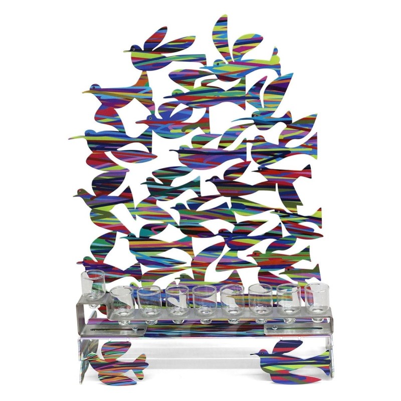 David Gerstein Signed Hanukkah Menorah Sculpture - Flight (Double Side