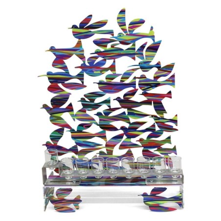 David Gerstein Signed Hanukkah Menorah Sculpture - Flight (Double Side