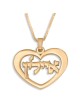 Hebrew Name Necklace - 24K Gold Plated Silver Heart Necklace with Name