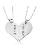 Silver Name Necklace in Hebrew - Breakable Heart