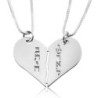 Silver Name Necklace in Hebrew - Breakable Heart