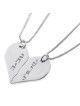 Silver Name Necklace in Hebrew - Breakable Heart