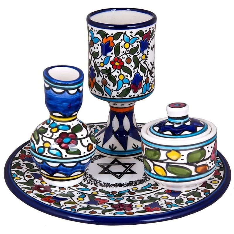 Havdalah Set - 5 Pieces. Armenian Ceramic