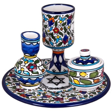 Havdalah Set - 5 Pieces. Armenian Ceramic