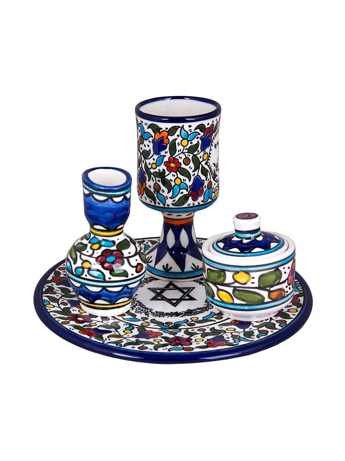 Havdalah Set - 5 Pieces. Armenian Ceramic