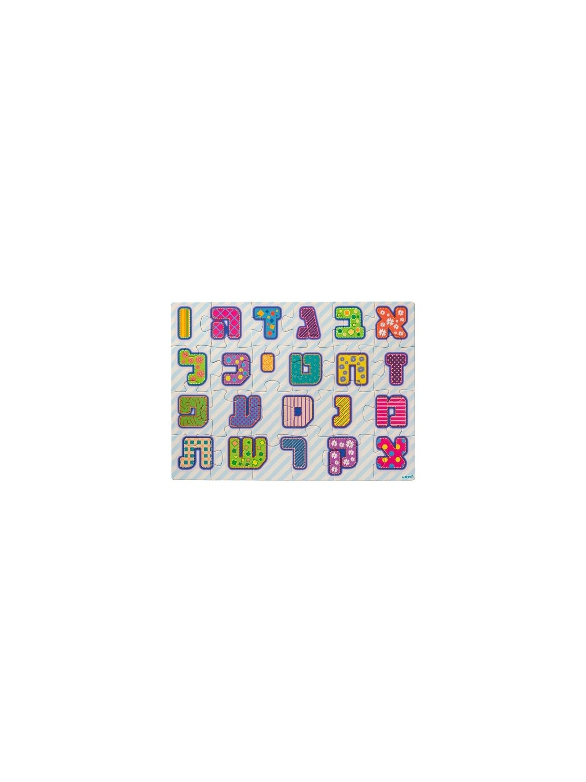 Hebrew Alphabet (Alef-Bet) Letters Puzzle 24 Pieces