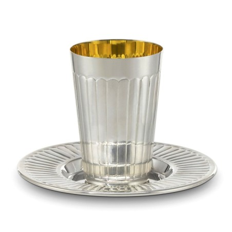 Silver-Plated Kiddush Cup Linya by Hazorfim