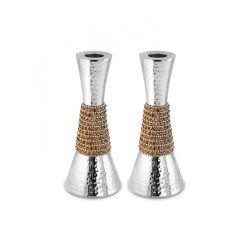 Cone Shaped Shabbat Candlesticks Hammered Aluminum ... | Gifts for Her