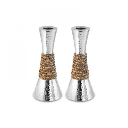 Cone Shaped Shabbat Candlesticks Hammered Aluminum ... | Gifts for Her