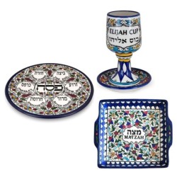 Ensemble de Seder de Pâque par la céramique arménienne