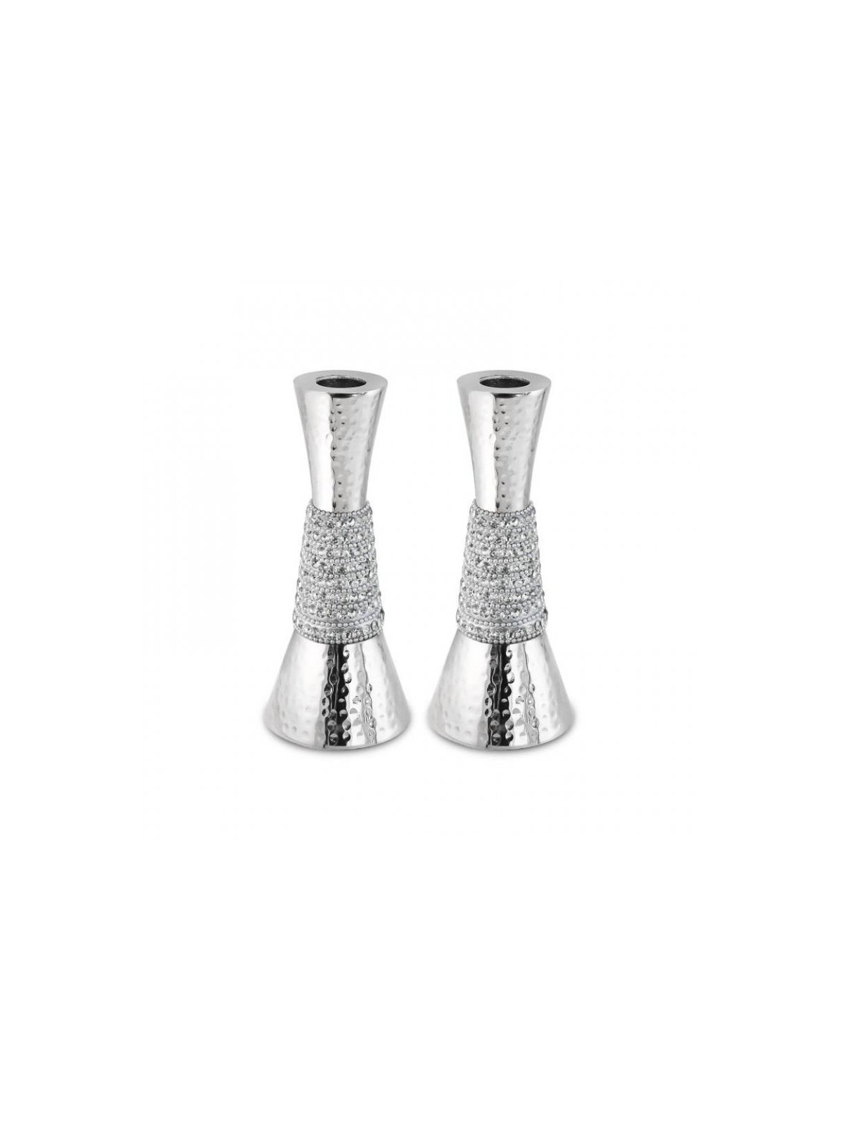 Cone Shaped Shabbat Candlesticks Hammered Aluminum ... | Gifts for Her