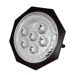 Hazorfim Silver Plated and Wood Seder Plate - Vine Leaves