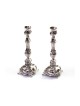 Raised Silver Plated Candlesticks with E... | Traditional Candlesticks