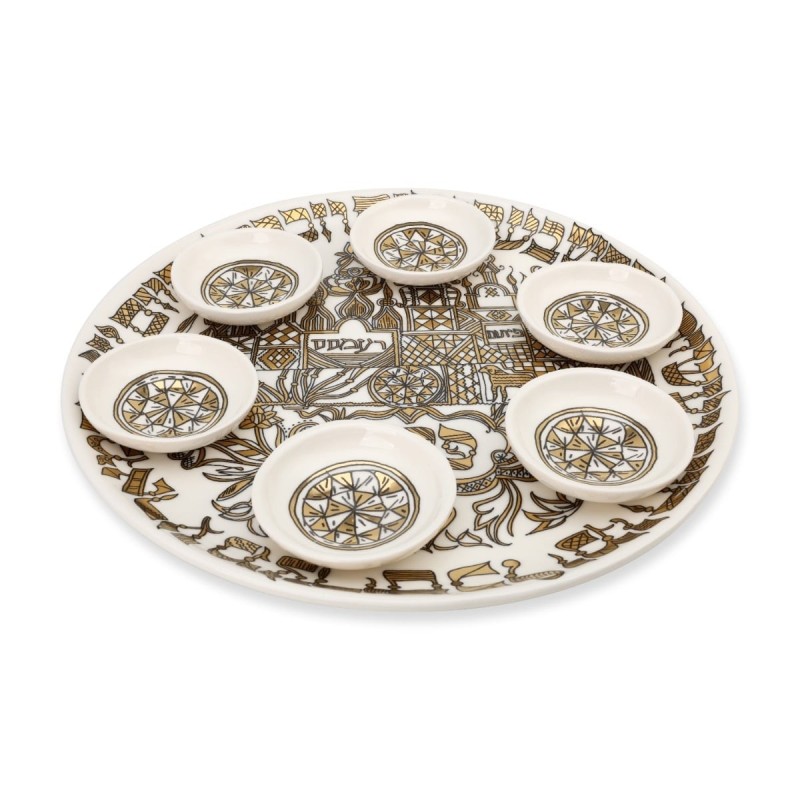 Ceramic Seder Plate. Pitom and Ramses. Adaptation. Germany, 1769