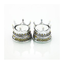 Silver Plated with Gold Accents Small Candles... | Travel Candlesticks