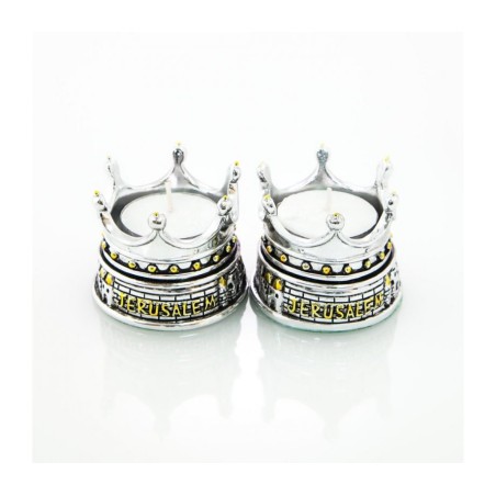 Silver Plated with Gold Accents Small Candles... | Travel Candlesticks