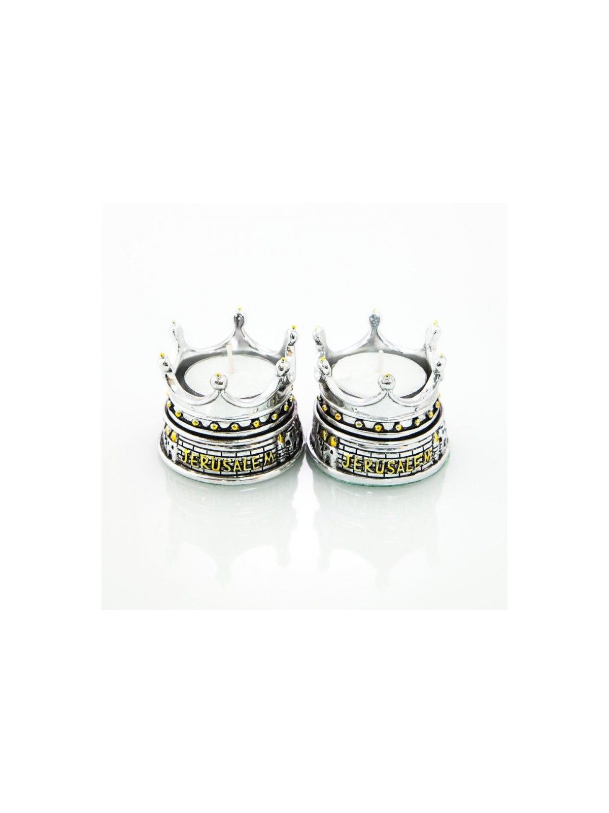 Silver Plated with Gold Accents Small Candles... | Travel Candlesticks